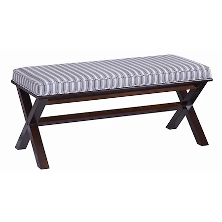 Ticking Bench with Stripe Fabric